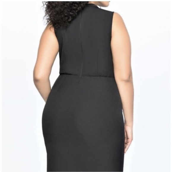 NEW Eloquii Black Cutout Neck Sleeveless Sheath Dress - Picture 3 of 7